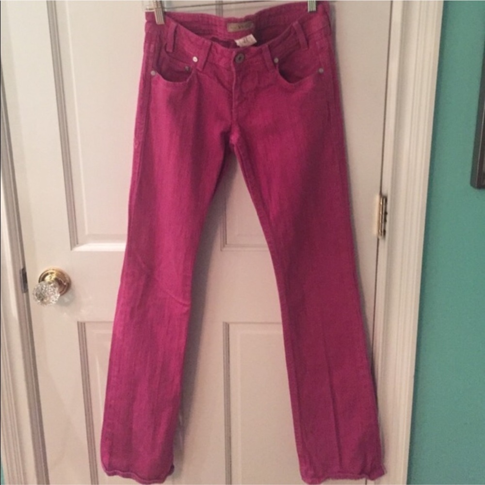 Denim of Virtue bootcut magenta jeans